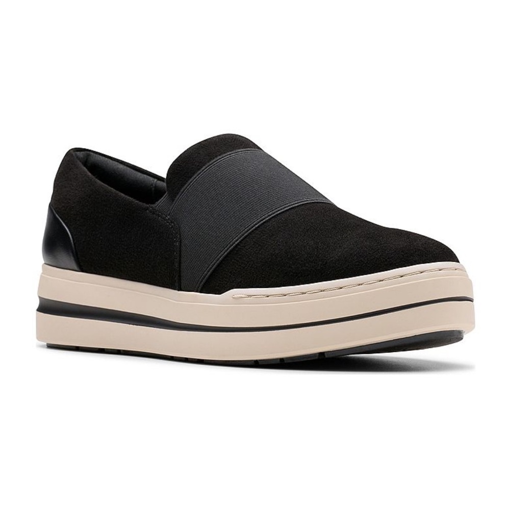 Clarks Audriegh Eve Black and Cream Women's Slip on Shoes